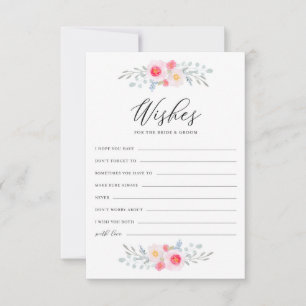 Peonies and Anemones Wishes for Bride and Groom Advice Card