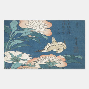 Peonies and Canary Rectangular Sticker