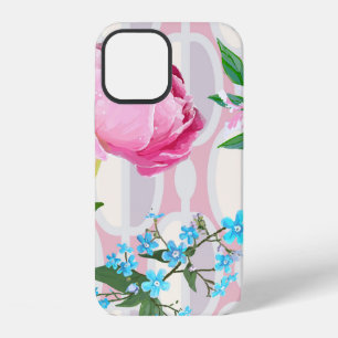 Peonies and forget-me-nots. Seamless backgroundart iPhone 12 Case