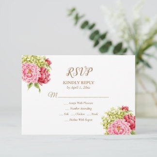 Peonies and Hydrangeas Response Card