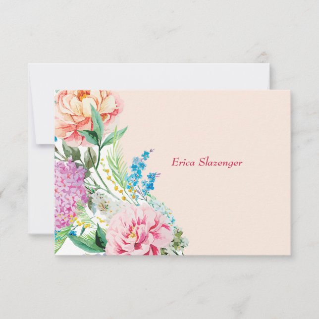 Peonies and Lilacs Note Card (Front)