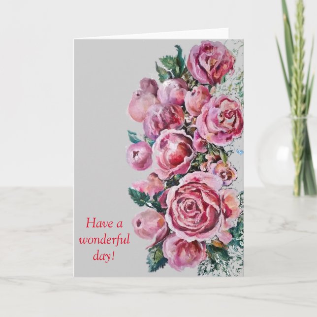 Peonies and roses greeting card (Front)