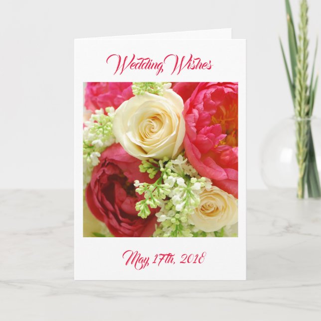 Peonies and Roses Greeting Card (Front)