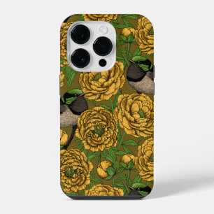 Peonies and wrens iPhone 14 pro case
