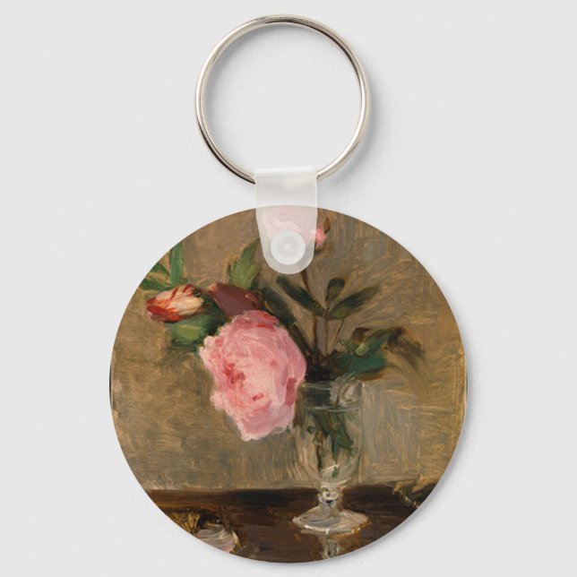 Peonies Berthe Morisot Fine Art Key Ring (Front)
