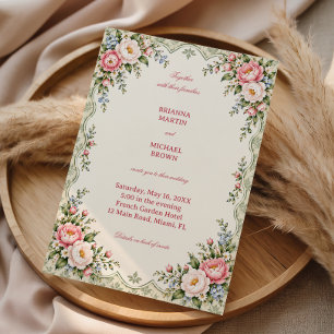 Peonies Bloom Amid Sage Flourishes Invitation