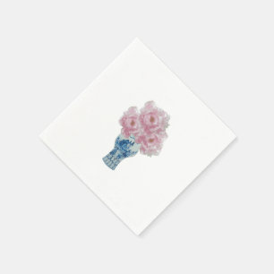 Peonies Blue and White Ginger Jar Napkin