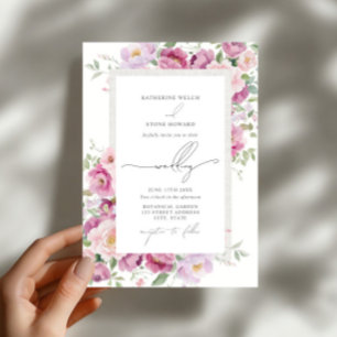 Peonies Botanical Floral Elegant Garden Wedding Invitation