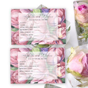 Peonies - Bridal Shower Advice and Wishes Stationery