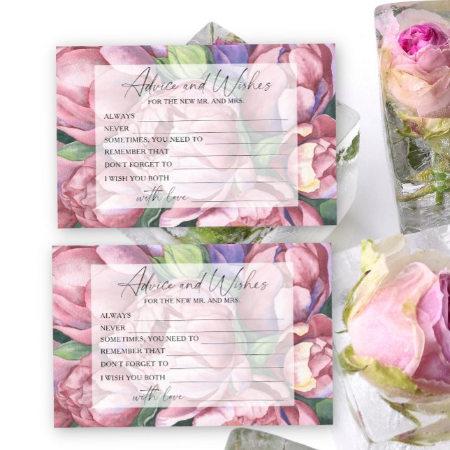 Peonies - Bridal Shower Advice and Wishes Stationery (Creator Uploaded)