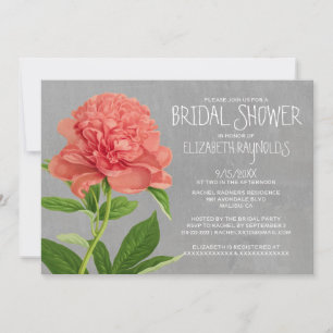 Peonies Bridal Shower Invitations