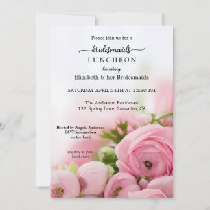 Peonies Bridesmaid Luncheon Invitation