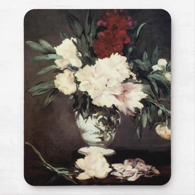 Peonies by Edouard Manet Mouse Mat (Front)