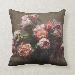 Peonies by Henri Fantin-Latour Throw Pillow