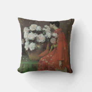 Peonies by William Merritt Chase, Vintage Fine Art Cushion