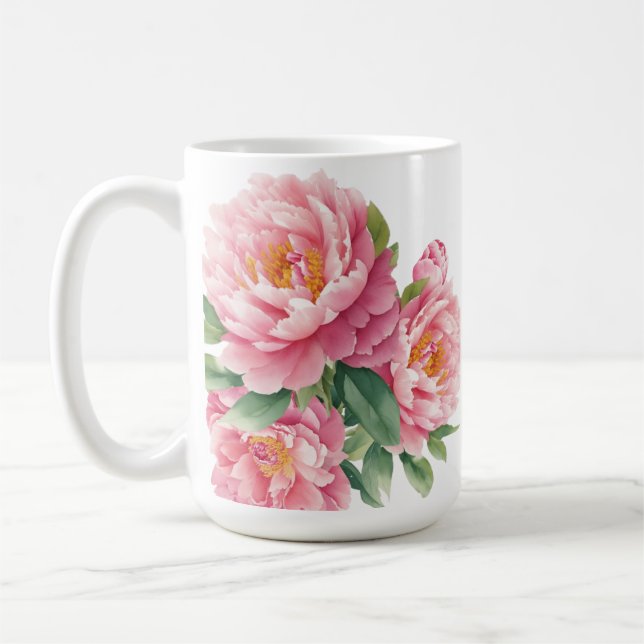 Peonies Coffee Mug (Left)