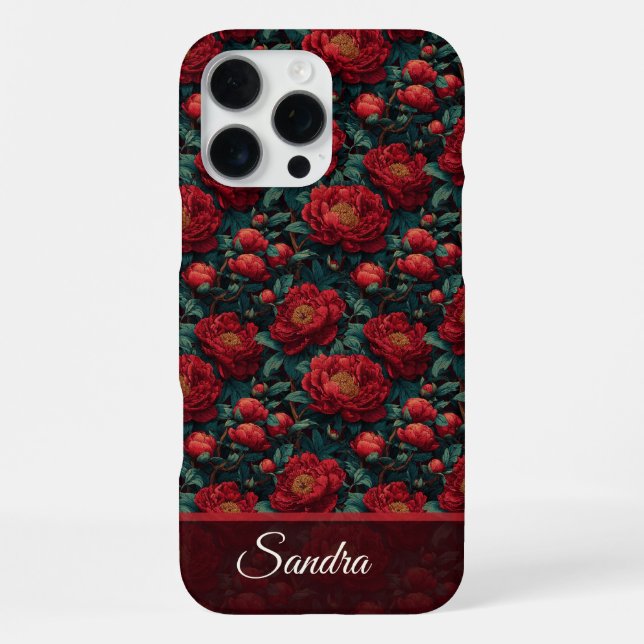 Peonies Custom Name Iphone Case For Iphone Users (Back)