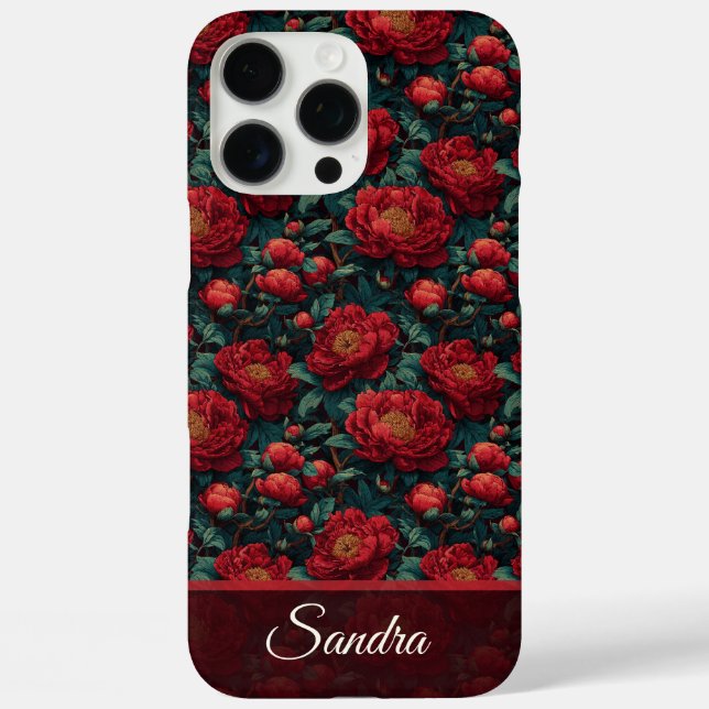 Peonies Custom Name Iphone Case For Iphone Users (Back)