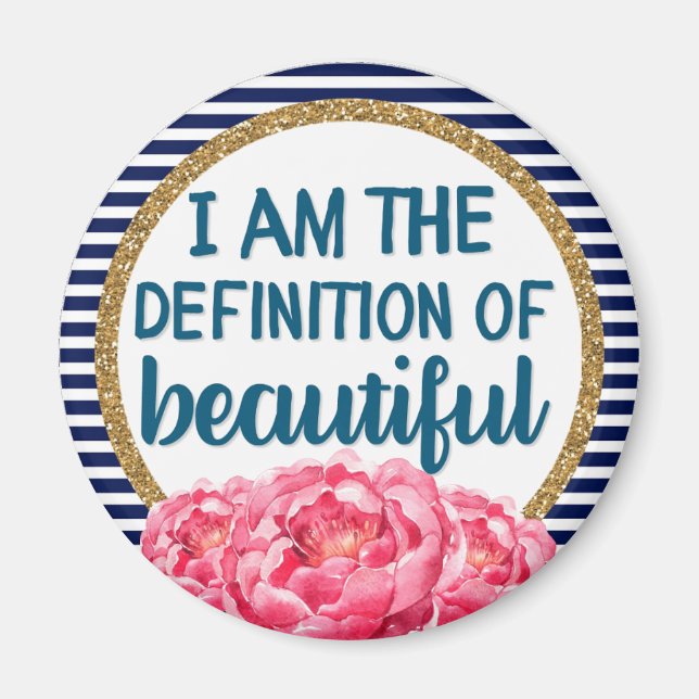 Peonies Definition of Beautiful Encouragement  Magnet (Front)
