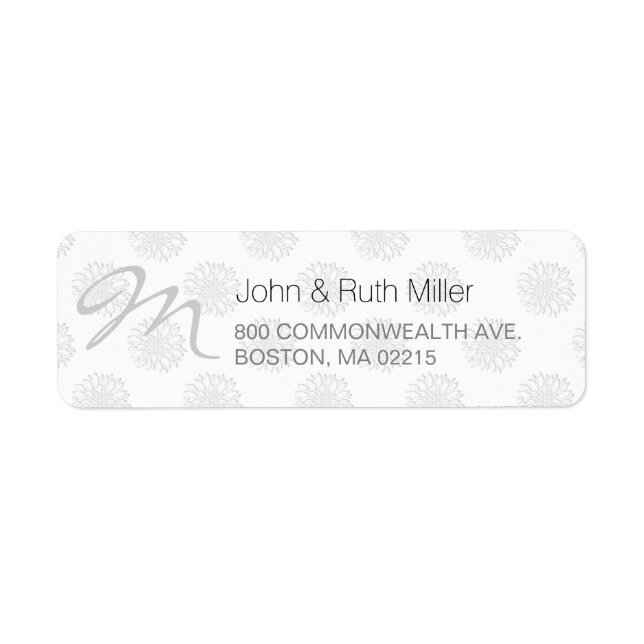 Peonies Digital Paper Cut-Out Return Address Label (Front)