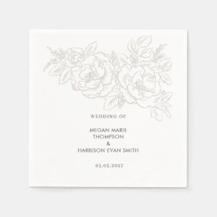 Peonies elegant flower corner Napkins