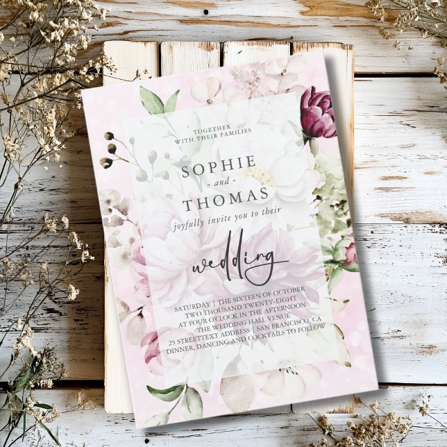 Peonies elegant wedding invitation (Creator Uploaded)