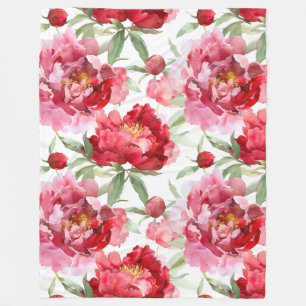 Peonies fleece blanket