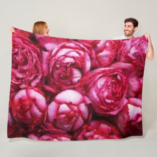Peonies fleece blanket
