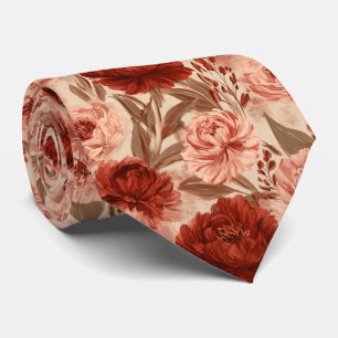 Peonies Floral Bride Father Corporate Tie