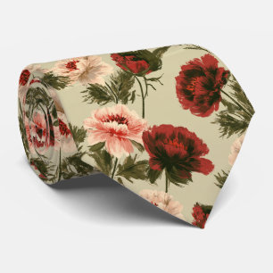 Peonies Floral Bride Father Summer Wedding Tie