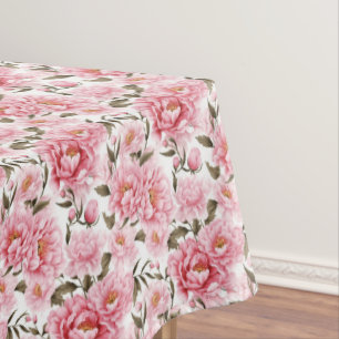 Peonies Floral Cotton Tablecloth