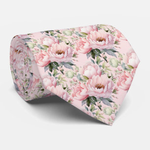 Peonies Floral Peony Flowers Tie