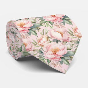 Peonies Floral Peony Flowers Tie
