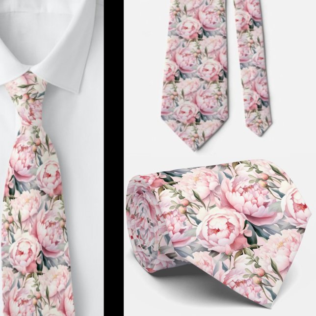 Peonies Floral Peony Flowers Tie (Creator Uploaded)