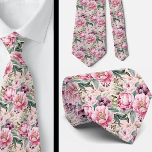 Peonies Floral Peony Flowers Tie