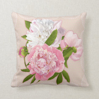 Peonies floral pillow