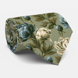 Peonies Flower Boyfriend Garden Wedding Tie