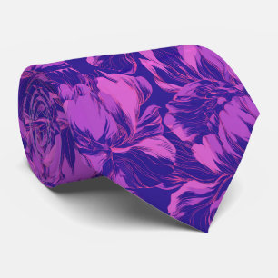 Peonies Flower Father Groom Retro Wedding Tie