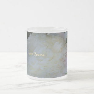 Peonies Flower Love Covers Frosted Coffee Mug