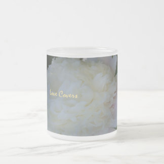 Peonies Flower Love Covers Frosted Coffee Mug