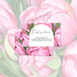 Peonies flowers floral - Display shower Enclosure Card