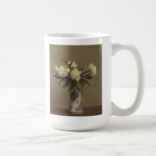 Peonies in a Blue and White Vase Coffee Mug