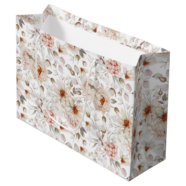 Peonies in Bloom Large Gift Bag (Front Angled)