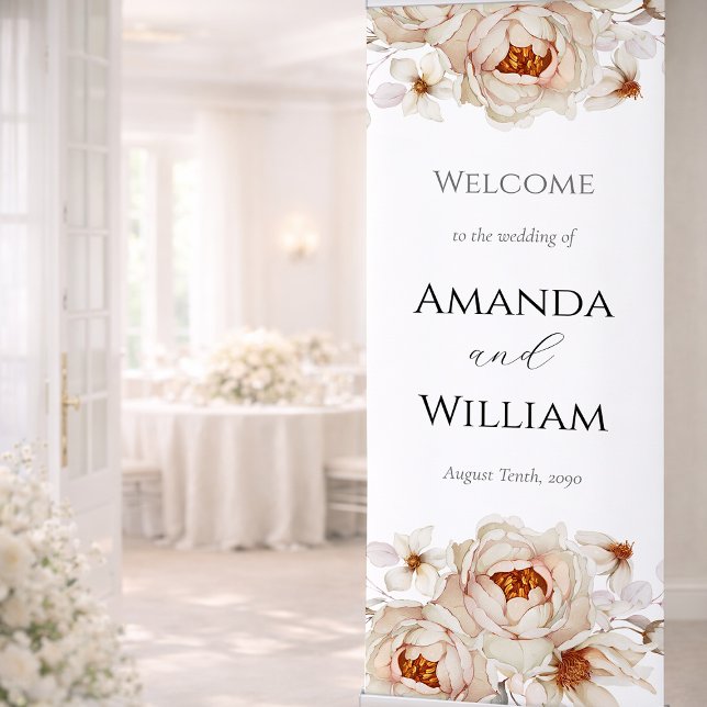 Peonies in Bloom Wedding Welcome Banner (Creator Uploaded)