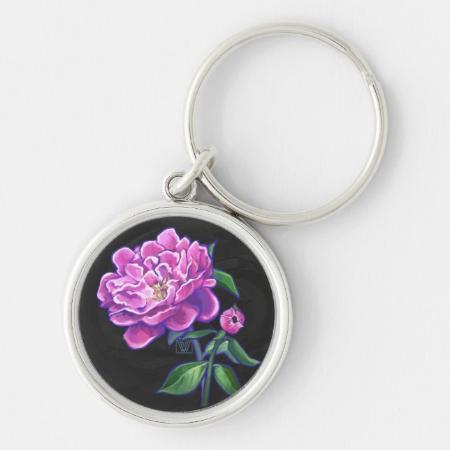 Peonies Key Ring (Front)