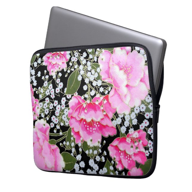 Peonies Laptop Sleeve (Front Left)