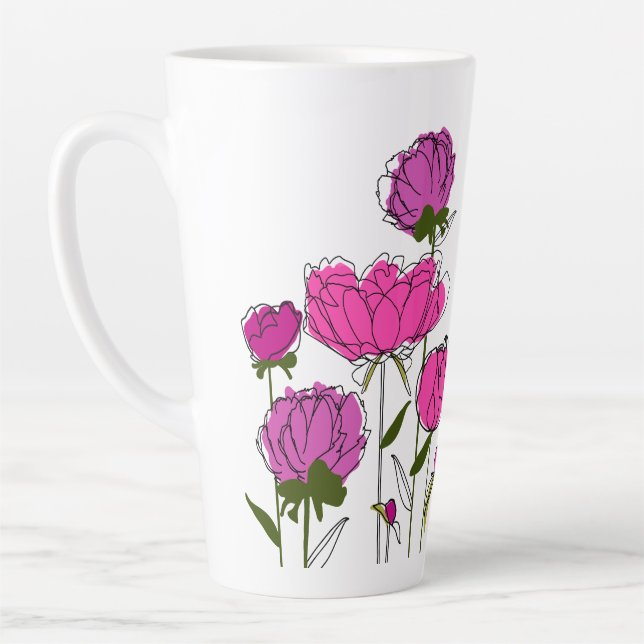 Peonies Latte Mug (Left)