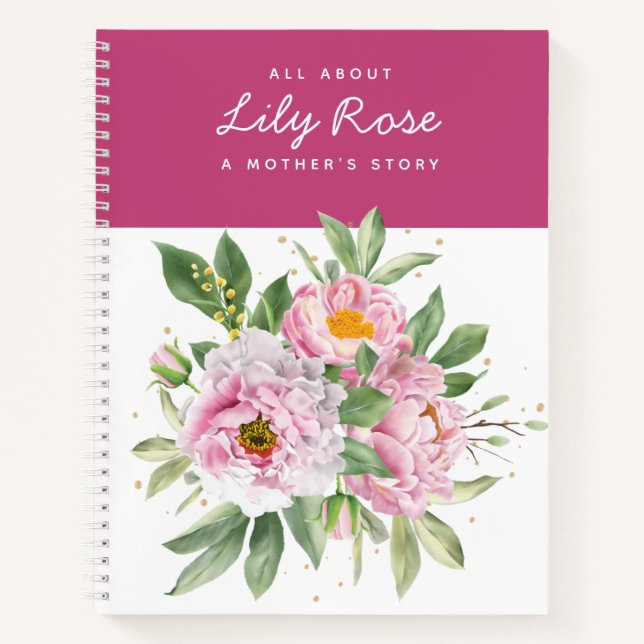 Peonies Letters to My Daughter Keepsake Notebook (Front)