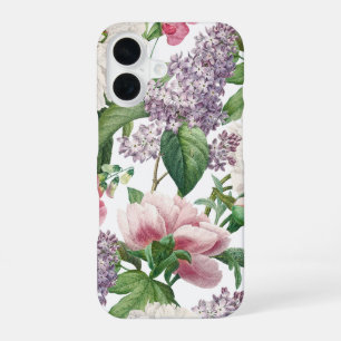 Peonies & Lilacs Flower Garden Watercolor Pattern iPhone 16 Case