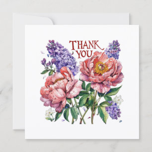 Peonies & Lilacs Thank You Card